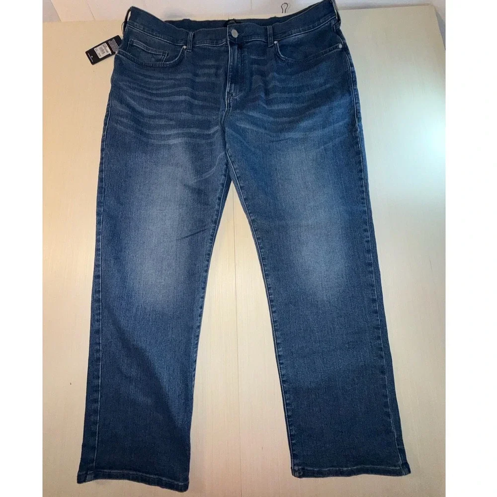 True Religion Bobby Relaxed Baggy Jeans Medium Mistletoe Wash Blue Mens 44